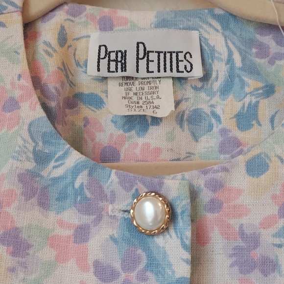 Unique Vintage Peri Petites Floral Secretary Dress With Pockets Size 6 - Picture 5 of 9